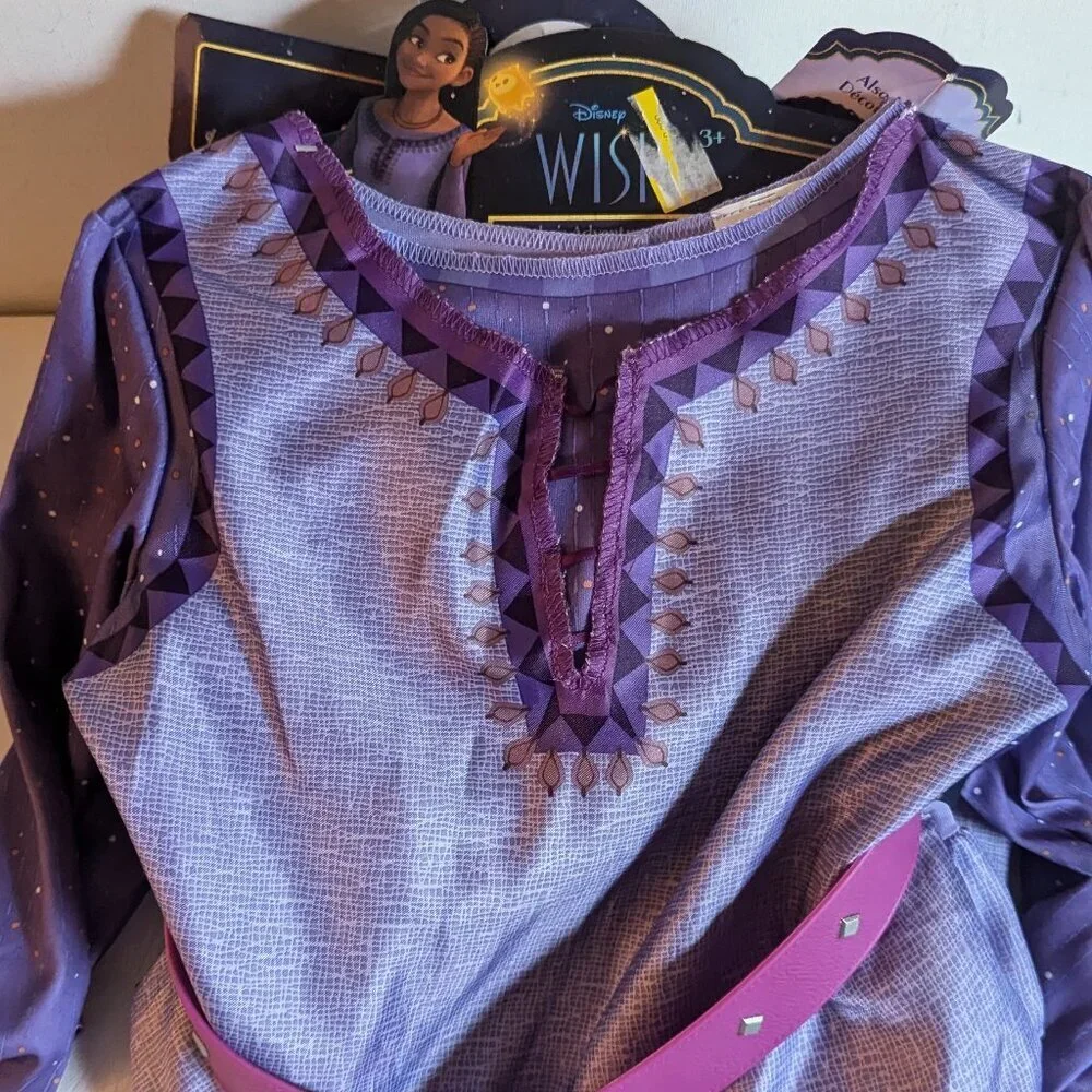 NWT Disney Asha 'Wish' Adventure Dress Purple Girls 4-6x Costume Christmas Gift
